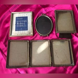 Vtg Lot Of 6 Gold Tone Picture Frames Gallery Wall Art Cottage Country Chic Oval